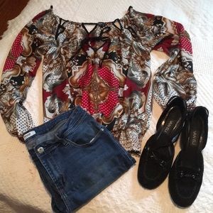 Dressy cold shoulder top